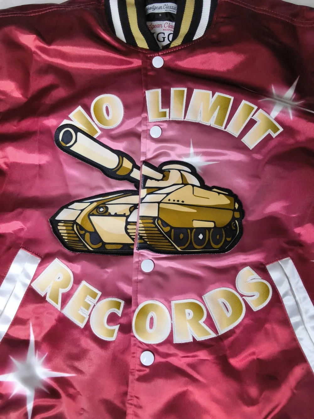 Kids Satin Bomber Jacket - Red & Black, No Limit Records